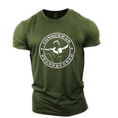 Soft Material Casual Bodybuilding T-shirt Character Print Short Sleeve Top