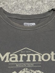Marmot Distresed Gray Organic COtton 2XL Outdoors Hike Climb Trail Travel Shirt