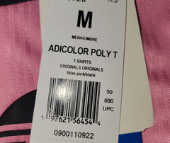 RARE! NEW MEN’S ADIDAS ORIGINALS TREFOIL POLY TEE SHIRT ~SIZE MEDIUM #JW37 PINK