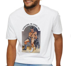 New Men’s Sexy White Tom of Finland Mr. Leather Short Sleeve Cotton T-Shirt-Gay