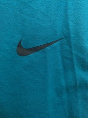 The Nike Tee Men’s Medium Short Sleeve Crew Neck T-Shirt Teal Blue Logo NWT