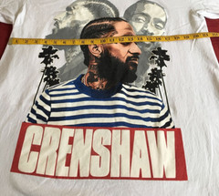 Pro Super Heavy Weight CRENSHAW Nipsey Hussle T-Shirt, White, XL , Rapper T