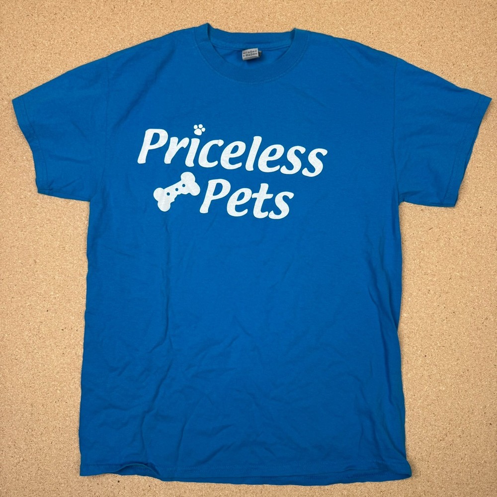 Gildan Heavy Cotton Priceless Pets Rescue Volunteer T-Shirt Blue Size M