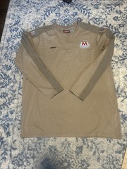 Bulwark Shirt Mens XL-LN Tan FR Flame Resistant Henley Work Long Sleeve Stretch