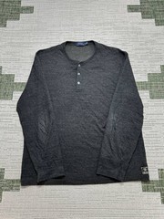 Polo Ralph Lauren Shirt Mens Xl Black Cotton Henley *