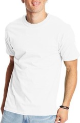 Mens Hanes Beefy-T O5180 100% Cotton Crewneck Tee White T-Shirt Size Small NWT