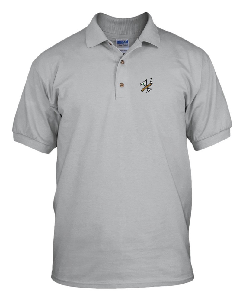 CIGAR AND MARTINI LOGO BARTENDER Embroidery Embroidered Unisex Golf Polo Shirt