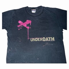 Vintage UnderOath Pink X Band Metalcore T Shirt Mens Small Distressed Flawed Y2k