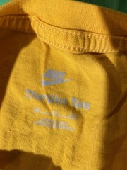 Nike T-Shirt Men’s Yellow Spellout Swoosh Graphic Tee Short Sleeve Casual Shirt