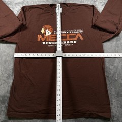 Vintage Mecca Denim Shirt Mens XL Brown Graphic Cotton Long Sleeve Streetwear