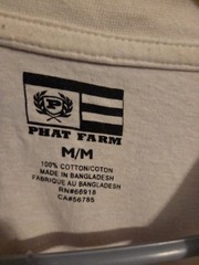 Y2k Phat Farm T Shirt With Zipper Sleeve. *stain On Back