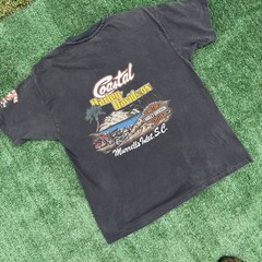 Vtg 1992 Harley Davidson T-Shirt Mens XL Coastal SC 20 Years Made In USA Eagle
