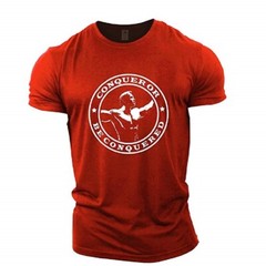 Soft Material Casual Bodybuilding T-shirt Character Print Short Sleeve Top