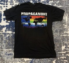 Propagandhi Band Flag Black Cotton T SHIRT