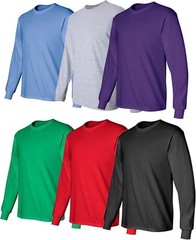 BILLIONHATS Mens Long Sleeve Colorful T-Shirts , Crew Neck Bulk Tees for Men
