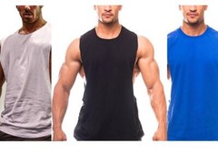 Men’s Cotton Bodybuilding Gym Tank Tops Workout Stringer Sleeveless Shirts Vest