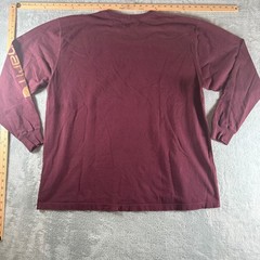 Carhartt K231 PRT Loose Fit Long Sleeve Logo Graphic T-Shirt Maroon Mens XL