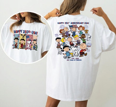 Snoopy Gang Happy 250th USA Anniversary Graphic Tee S-5XL