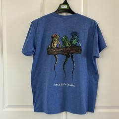 Puerto Vallarta Mex Men’s Shirt Adult XL Blue 3 Lizard Beach Casual Outdoor