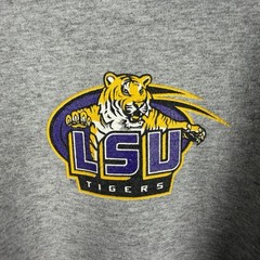 Vintage 90s Starter T Shirt LSU Tigers Mens 2XL XXL Gray Double Sided Graphic