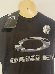 NWT Oakley Mens Ellipse Camo T Shirt Black Logo Ohydrolix Material Size Large