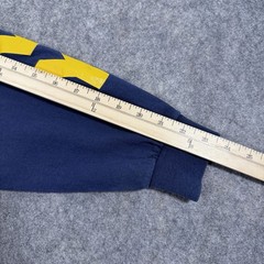 Soffe Vintage Navy Logo Long Sleeve T-Shirt Fits Men’s Size Large Blue Yellow
