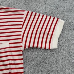 Vintage Willis & Geiger Shirt Mens Large Red White Striped Crew USA Wheres Waldo