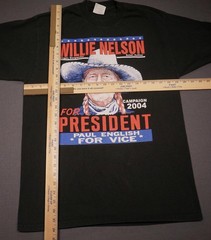 Vintage Willie Nelson For President Shirt Mens Large Black Paul English 2004 Tee