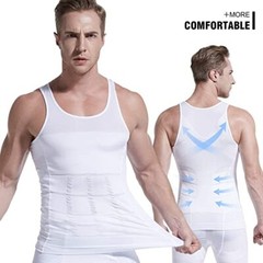 Mens Body Shaper Toning T-Shirt Ultra Durable Vest Compression Workout Underwear