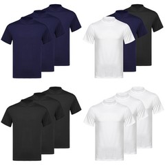 Mens Undershirt Daily Tops Wicking T-shirt Moisture 3Pcs Summer Fashion Shirts