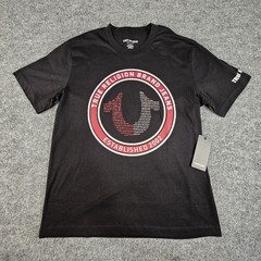 True Religion Men’s Jet Black Strike Embellished Short Sleeve T-shirt Large NWT