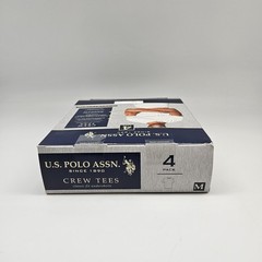 US POLO ASSN 4-Pack Logo White Crew Neck T Shirt Set Classic Fit Men’s S M L XL