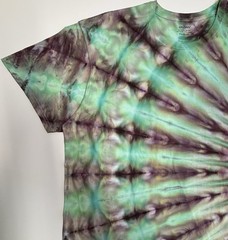 Handmade Ice Tie Dye Adult T-Shirt Unisex Size XL Green Fan Fold Gildan Tee NEW