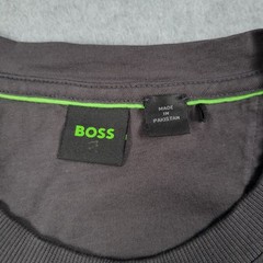 Hugo Boss Shirt Men XL Gray Big Logo Textured Spell Out Luxury Designer Tee
