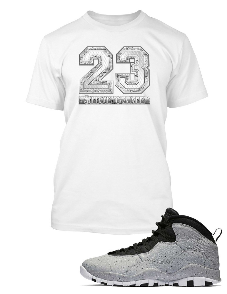 Mens 23 Street Graphic Sneaker Tee Shirt to Complement J10 Light Smoke Shoe