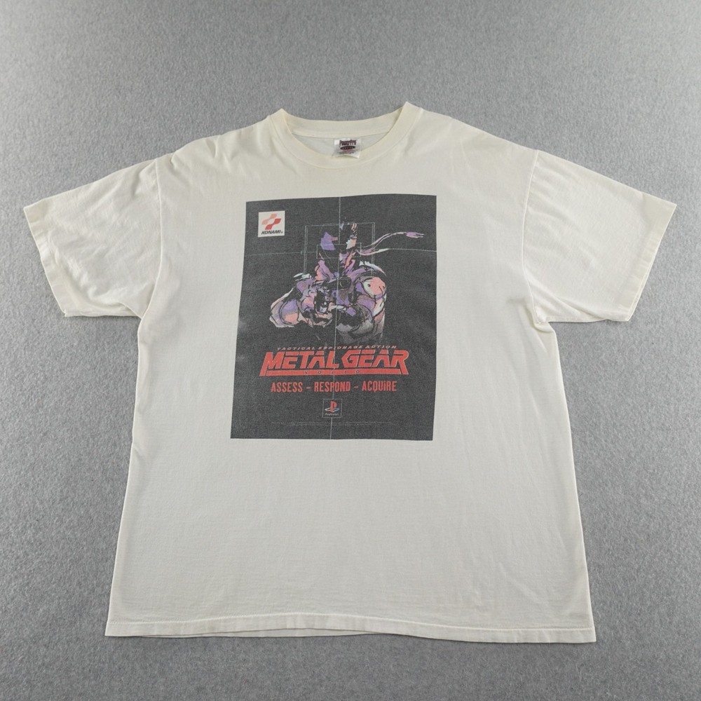 Vintage Metal Gear Solid Mens XL (23X28) Video Game Shirt 1998