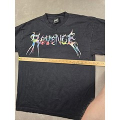 Revenge Graphic T-Shirt Mens Large Black Rainbow Chrome Logo Made In USA *Read