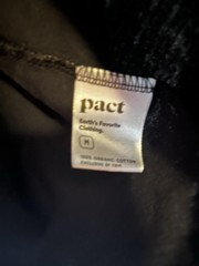 Pact Shirt Mens Medium Black Long Sleeve Organic Cotton Crewneck T-Shirt Tee