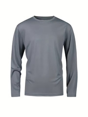 5 camisetas manga larga para hombres de secado rápido, Multicolor a la moda.