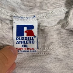 Russell Shirt Men XXL Gray Mock Neck USA Made Vintage Long Sleeve Cotton Blend