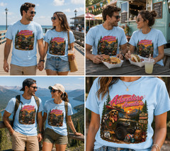 Adventure Awaits Dog Lover Camping Jeep Off Road Golden Retriever Shirt