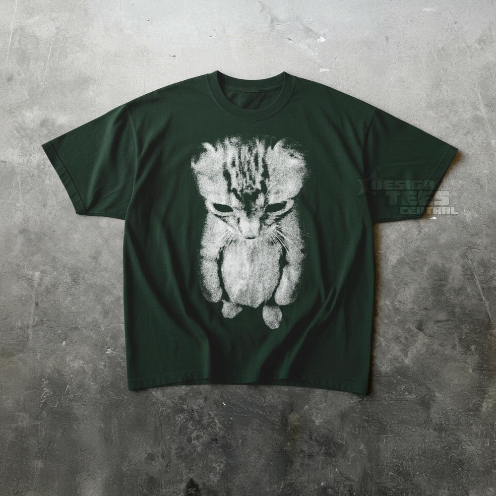 Sad Kitten T-Shirt Cute Standing Cat Graphic Cat Lover Unisex Tee