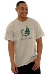Life Is Crap Christmas Lights DIY Holiday Womens or Mens Crewneck T Shirt Tee