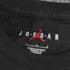 Jordan Shirt Mens Large Black White Embroidered Jumpman Logo Nike Air Cotton Tee