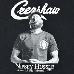 Nipsey Hussle Crenshaw Graphic T Shirt Black Hip Hop Rap Memorial Streetwear Tee