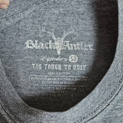 Black Antler Hunting T-Shirt Mens M Too Tough To Quit Gray Legendary 52 Outdoor