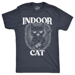 Mens Indoor Cat Funny T Shirt Introvert Sarcastic Tee for Men