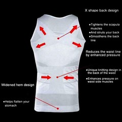Men Slimming Body Shaper Waist Trainer Tank Top Fat Burn Belly Compression Vest