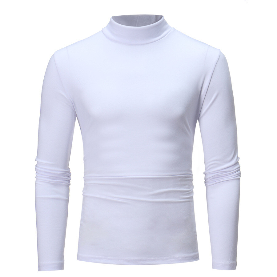 Zonbailon men’s t-shirt solid color quick dry warm thickened bottomed shirt