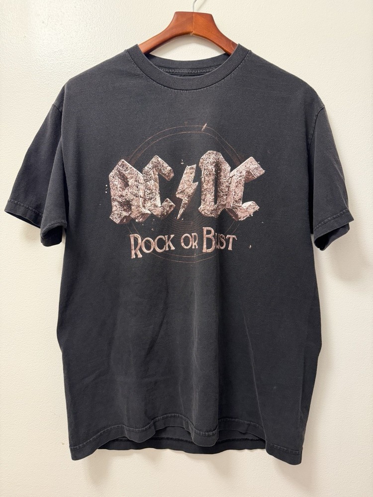 AC/DC Rock or Bust 2015 Concert Black T Shirt Men’s Large Band Tee Grunge